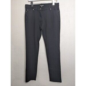 EILEEN FISHER Pants 10 Cotton Stretch Terry Tapered Leg‎ Pockets Black Comfort